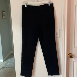 Flat front stretch black pants
